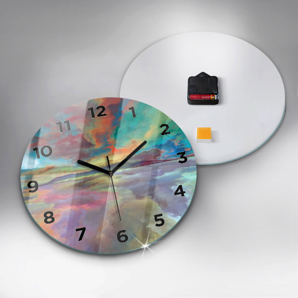 Horloge ronde Paysage abstrait