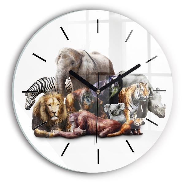 Horloge ronde Animaux sauvages