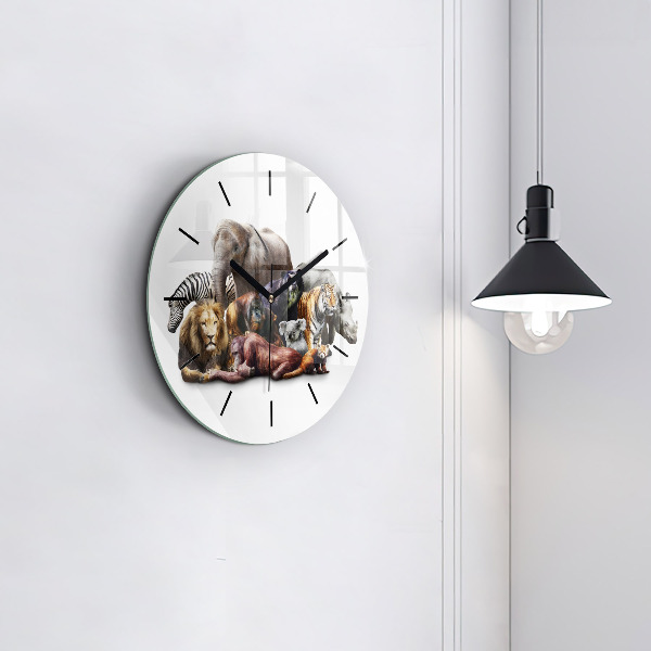 Horloge ronde Animaux sauvages