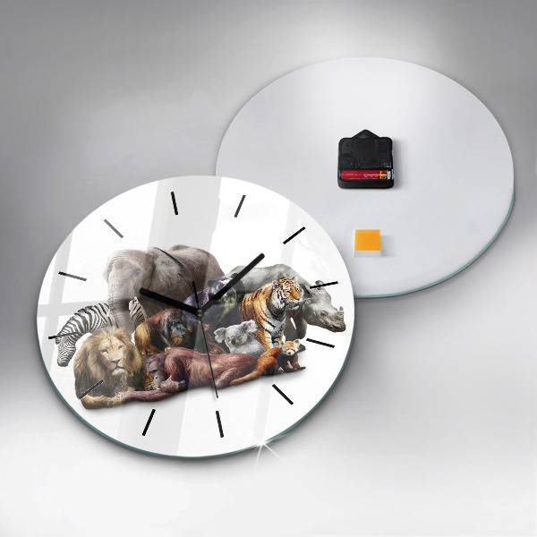 Horloge ronde Animaux sauvages