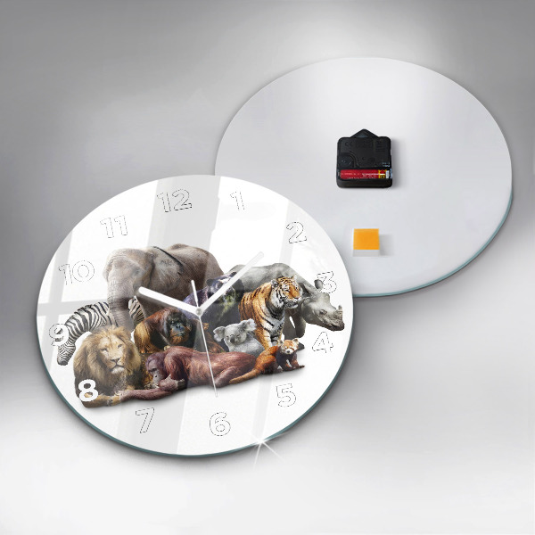 Horloge ronde Animaux sauvages