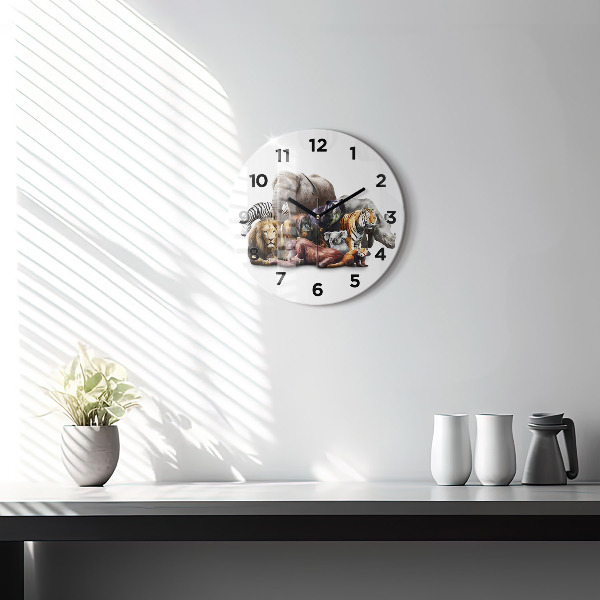 Horloge ronde Animaux sauvages