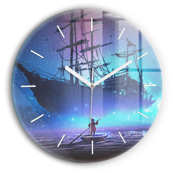 Horloge ronde Voilier fantastique