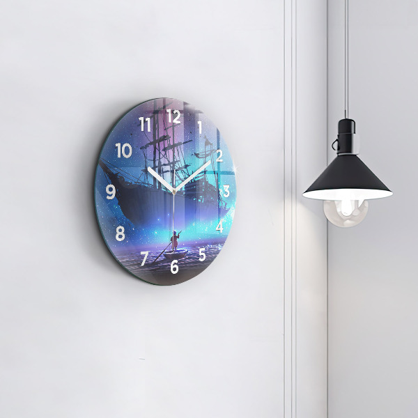 Horloge ronde Voilier fantastique