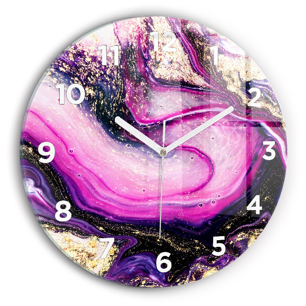 Horloge ronde Marbre abstrait