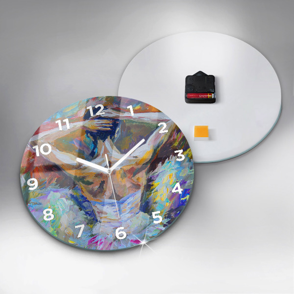 Horloge ronde Ballerine peinte