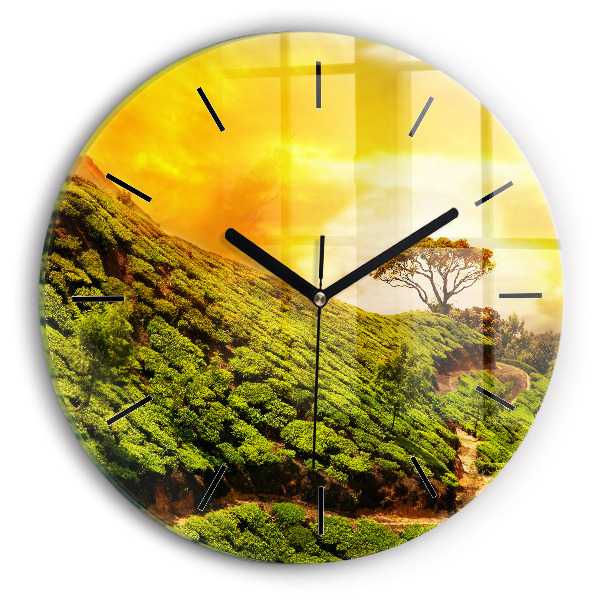 Horloge ronde Colline du thé