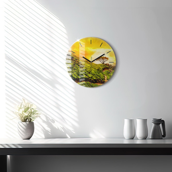 Horloge ronde Colline du thé