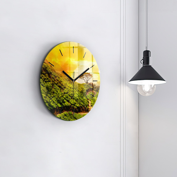 Horloge ronde Colline du thé