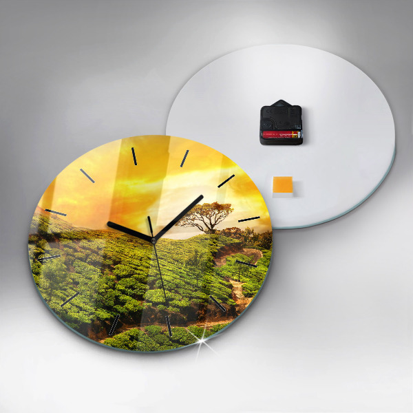 Horloge ronde Colline du thé