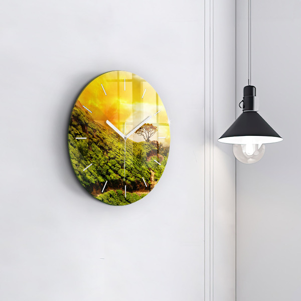 Horloge ronde Colline du thé