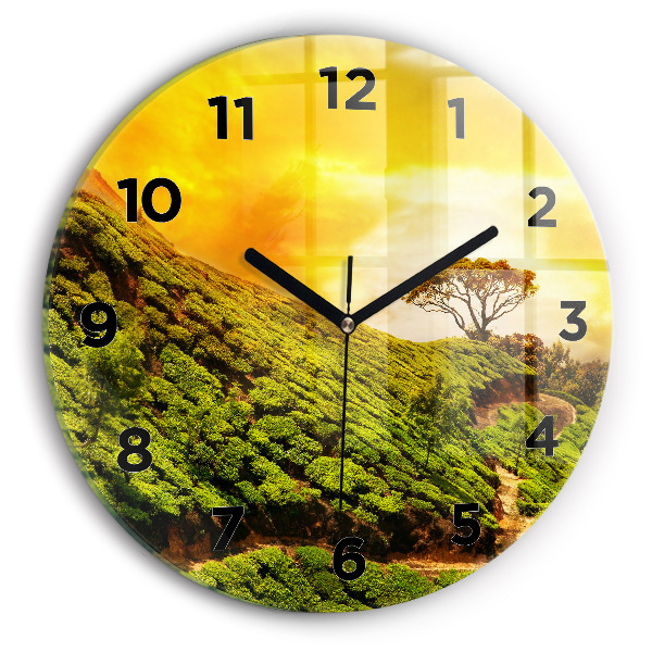 Horloge ronde Colline du thé