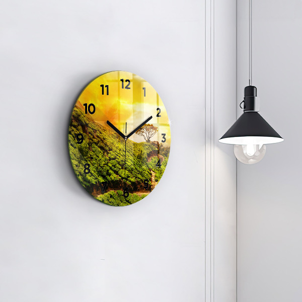 Horloge ronde Colline du thé