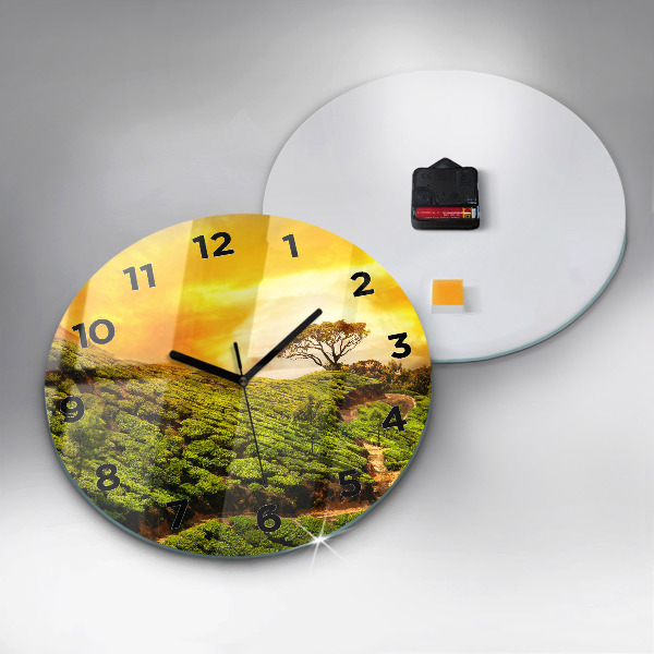 Horloge ronde Colline du thé