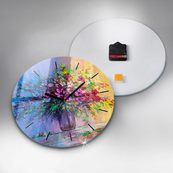 Horloge ronde Fleurs dans un vase