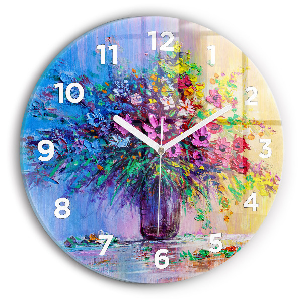 Horloge ronde Fleurs dans un vase