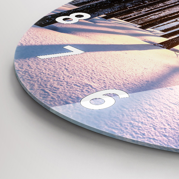 Horloge ronde Forêt du coucher du soleil