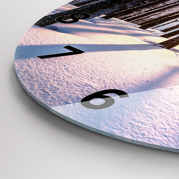 Horloge ronde Forêt du coucher du soleil