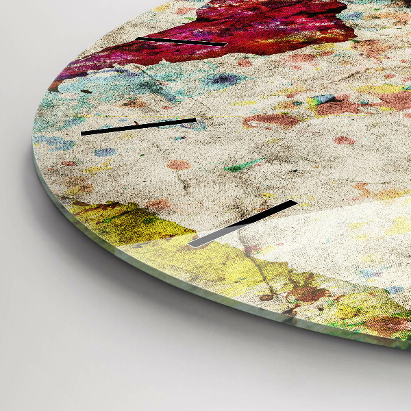 Horloge ronde Carte du monde colorée