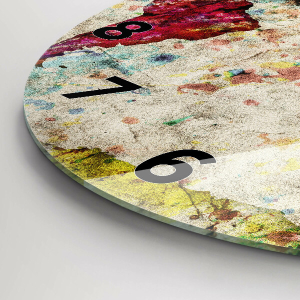 Horloge ronde Carte du monde colorée