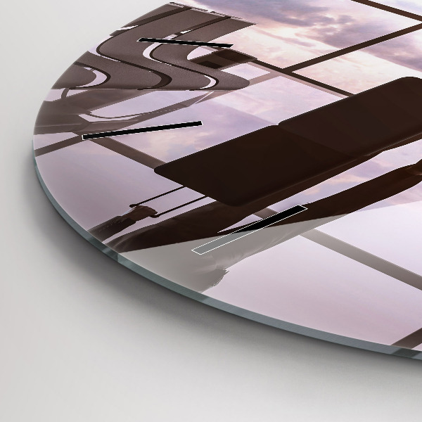 Horloge ronde 'Homme à l''aéroport'