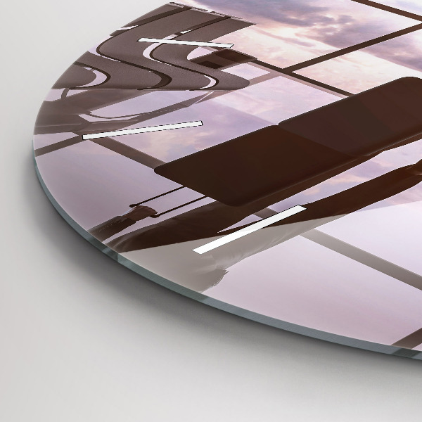 Horloge ronde 'Homme à l''aéroport'