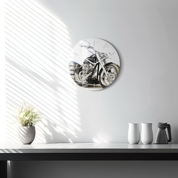 Horloge ronde Moto noire