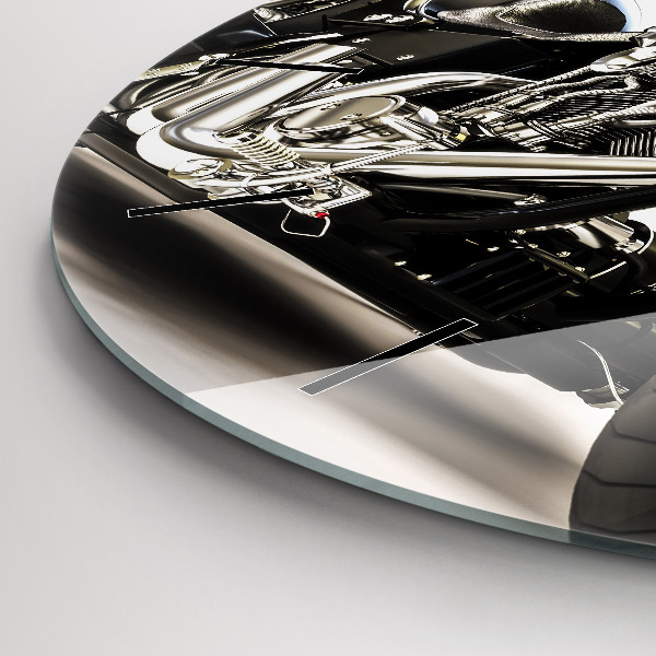 Horloge ronde Moto noire