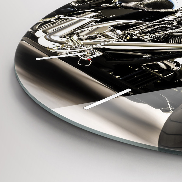 Horloge ronde Moto noire