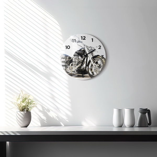 Horloge ronde Moto noire