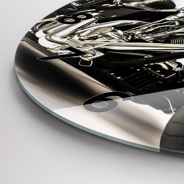 Horloge ronde Moto noire