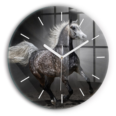 Horloge ronde Cheval au galop