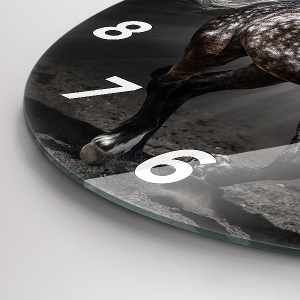 Horloge ronde Cheval au galop