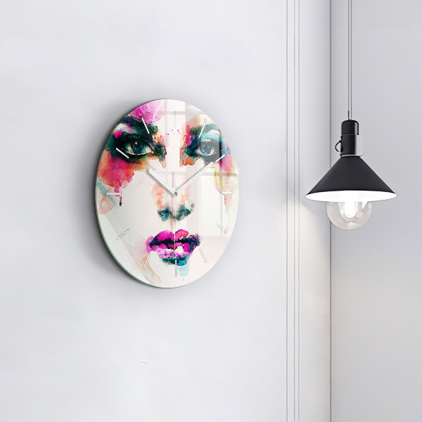 Horloge ronde Visage de femme abstrait
