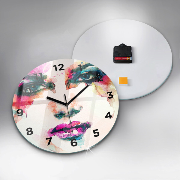 Horloge ronde Visage de femme abstrait