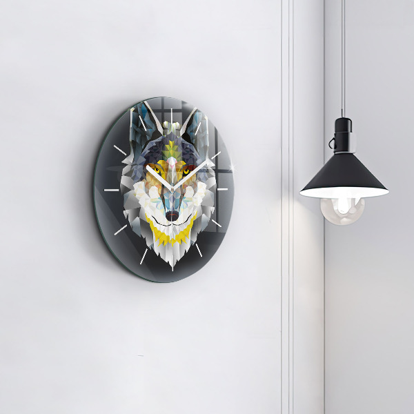 Pendule murale ronde Tête de loup
