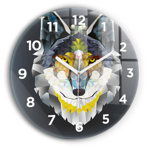Pendule murale ronde Tête de loup