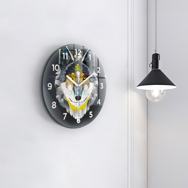 Pendule murale ronde Tête de loup
