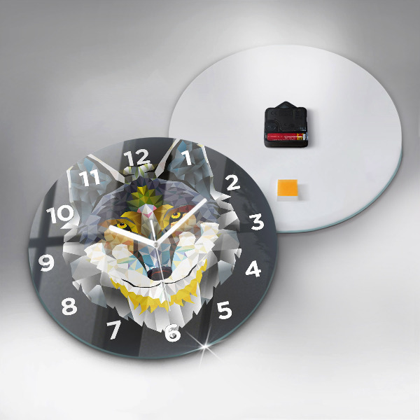 Pendule murale ronde Tête de loup