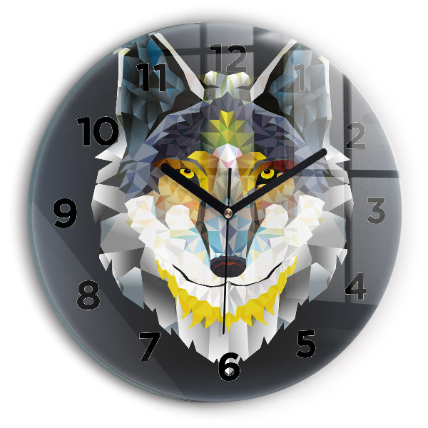 Pendule murale ronde Tête de loup