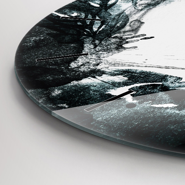 Pendule murale ronde 'Portrait d''une femme aux lèvres rouges'