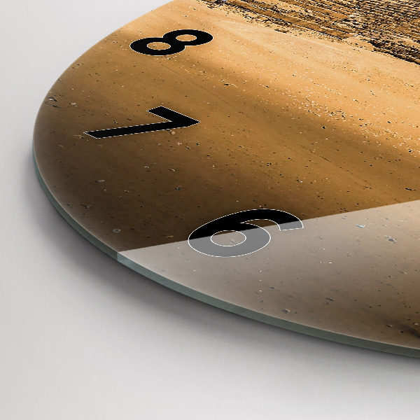 Horloge ronde Pyramides et coucher de soleil