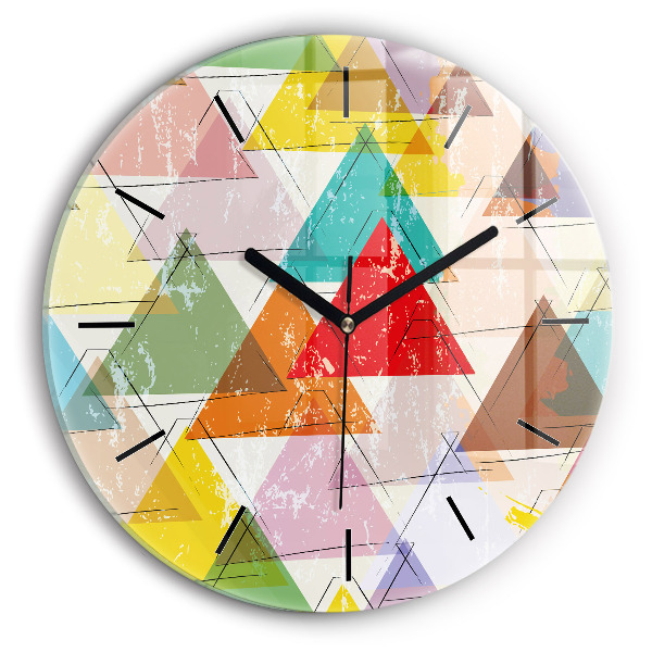 Pendule murale ronde Triangles géométriques