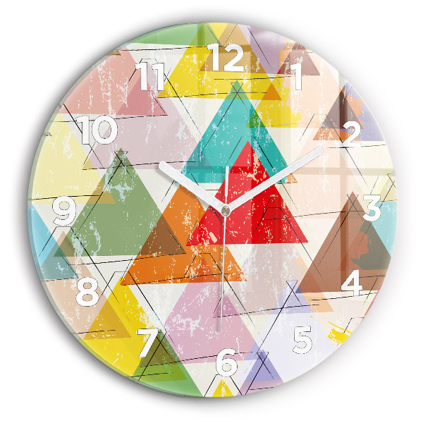 Pendule murale ronde Triangles géométriques