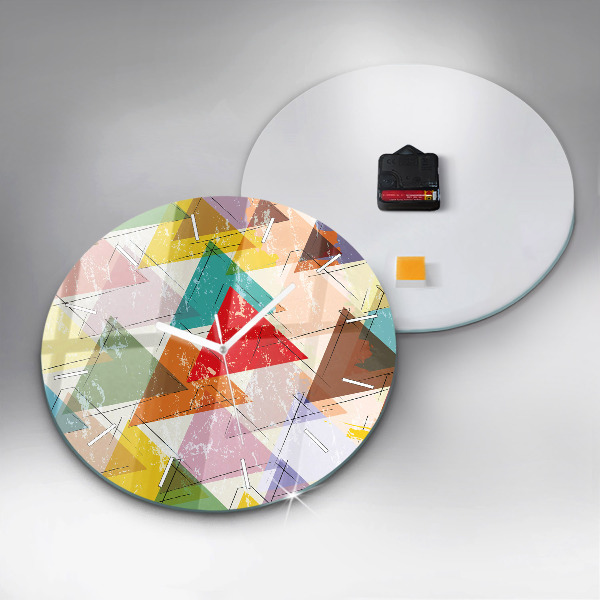 Pendule murale ronde Triangles géométriques
