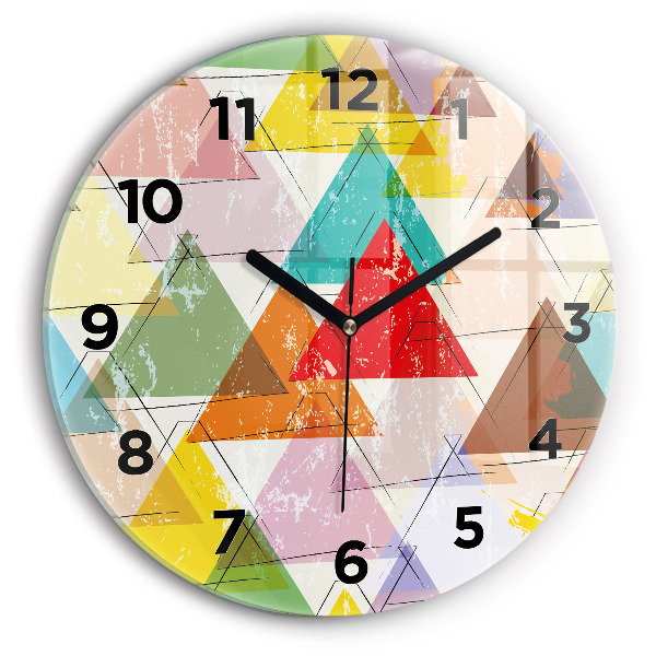 Pendule murale ronde Triangles géométriques