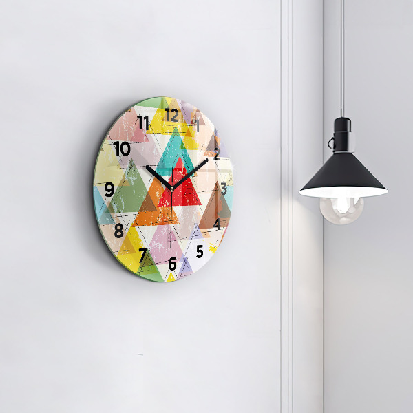 Pendule murale ronde Triangles géométriques