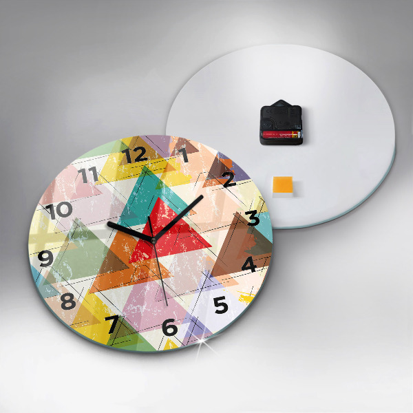 Pendule murale ronde Triangles géométriques