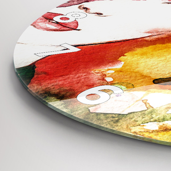 Pendule murale ronde 'Portrait coloré d''une femme'