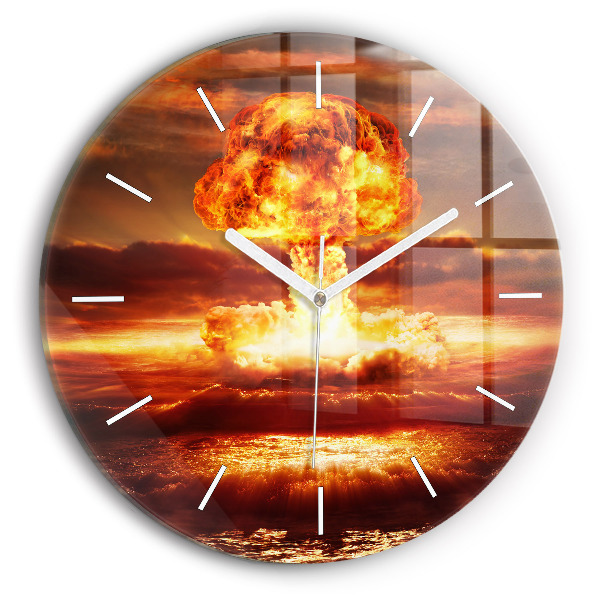 Pendule murale ronde 'Explosion d''une bombe atomique'